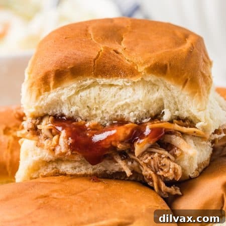 BBQ Chicken Sliders, a delicious and easy party food recipe.