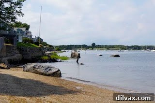 Historic homes lining a street in Wickford, Rhode Island