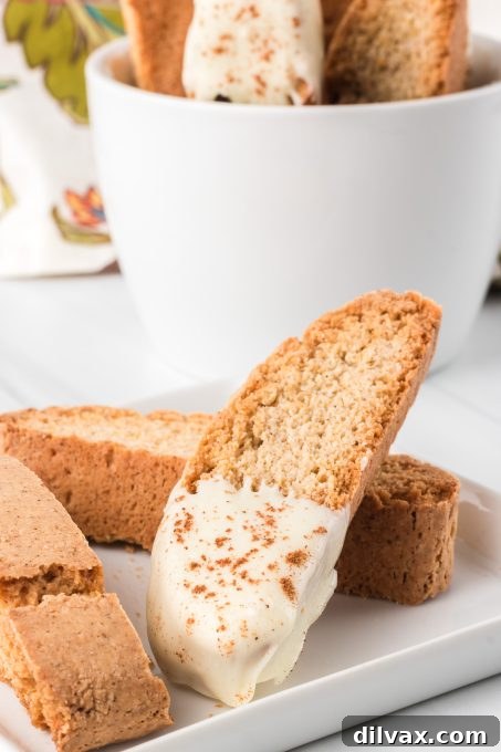 A classic Italian cookie, Biscotti, flavored with the spices of a Chai.