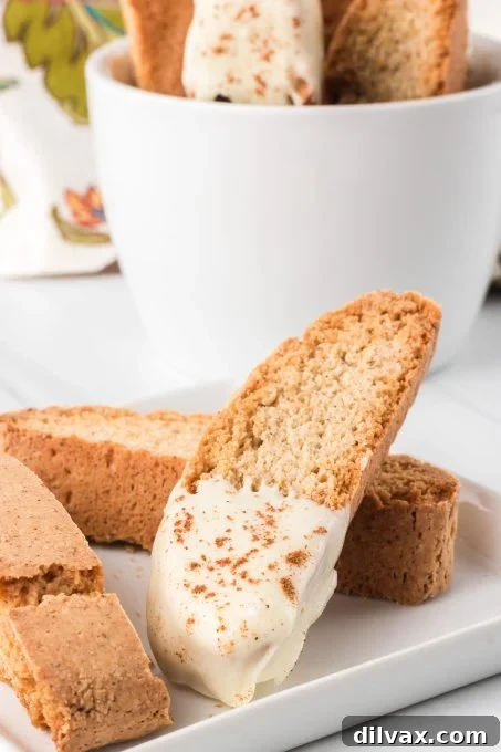 A classic Italian cookie, Biscotti, infused with the delightful spices of Chai for a unique flavor.