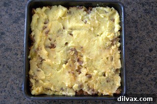 Hearty Tamale Pie 4 Tamale Pie filling spread over the cornmeal base