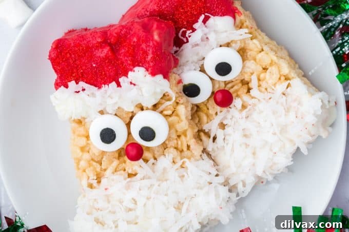Delicious Santa Rice Krispie Treats ready for Christmas