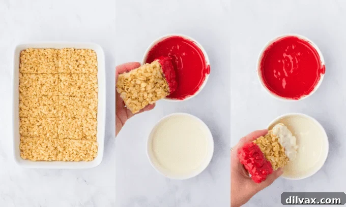 Second step-by-step photos for Santa Rice Krispie Treats