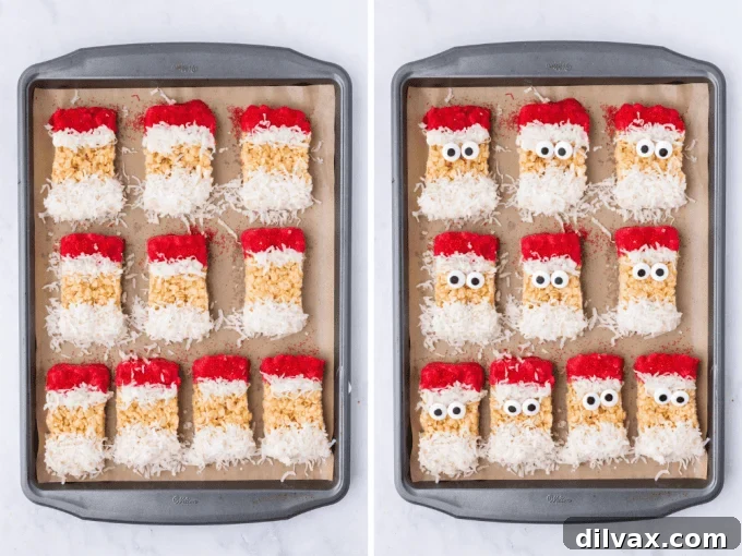 Preparing to decorate the cooled Rice Krispie Treats