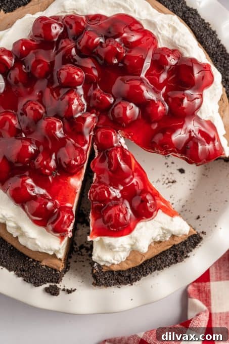 Decadent Cherry Chocolate Torte 8 A beautifully set Black Forest Pie that doesn't require baking!