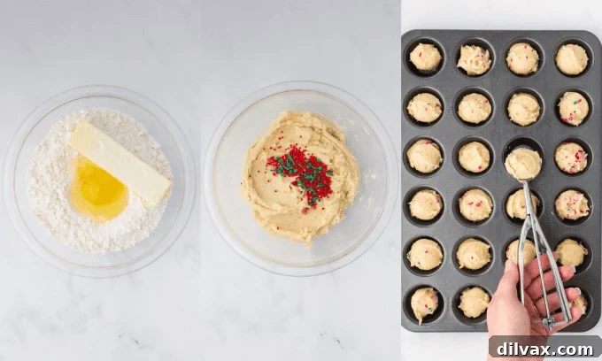 Yuletide Cookie Cups 5 First step-by-step photos showing dough preparation for Christmas Cookie Cups