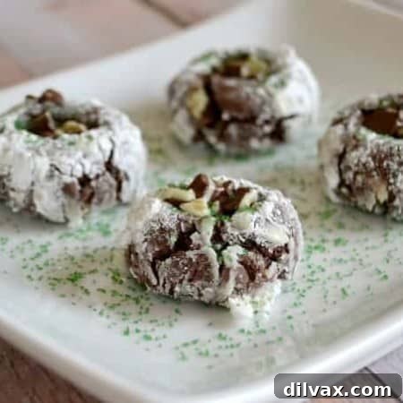 That wonderful Chocolate Crinkle Cookie filled with Andes mints!