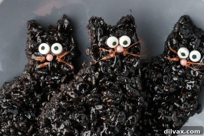 Halloween Black Cats Rice Krispie Treats.