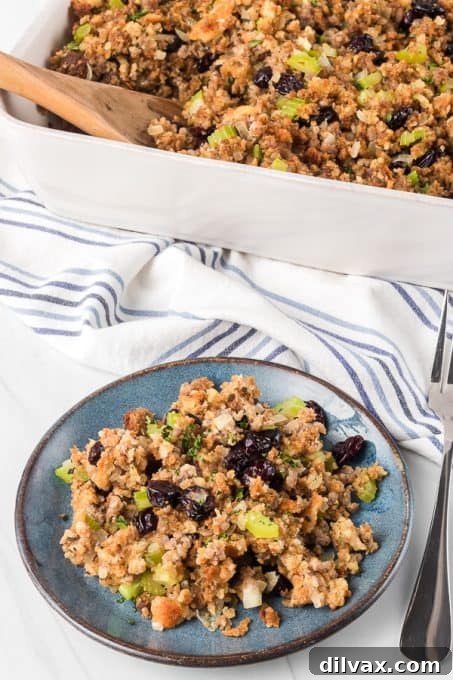 Classic Holiday Sausage Stuffing 9 A Thanksgiving stuffing made with a mild Italian sausage.