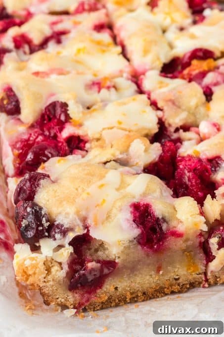 Glazed Orange Cranberry Bars.