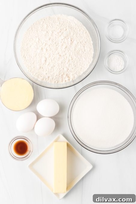 Ingredients for Cranberry Pie Bars crust.