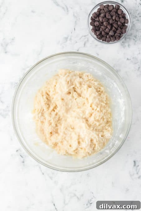 Chewy Coconut Delights 6 The fluffy, unbaked coconut cookie batter ready for the oven