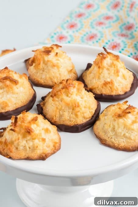 Chewy Coconut Delights 8 A beautiful arrangement of golden coconut cookies on a plate