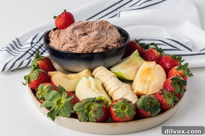 Luscious Chocolate Peanut Butter Fruit Dip 2 Chocolate Peanut Butter Fruit Dip - a delightful dessert or snack option.