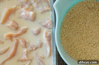 Bowl containing the mixed dry ingredients for the crispy chicken coating