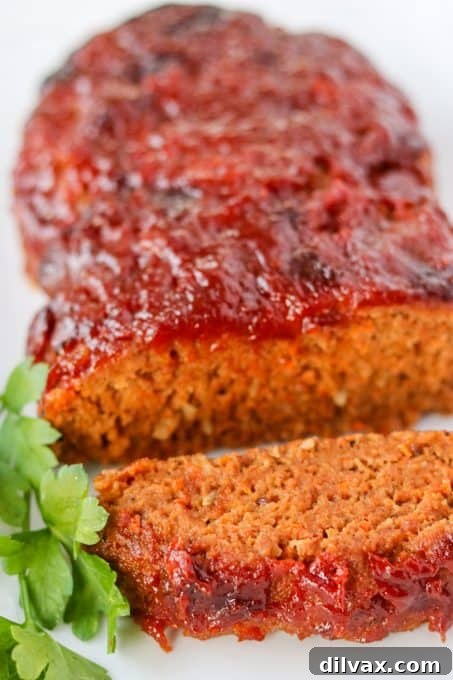Sliced Easy Meatloaf recipe.