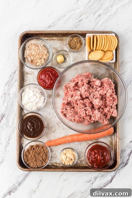 Ingredients for Classic Meatloaf Recipe.