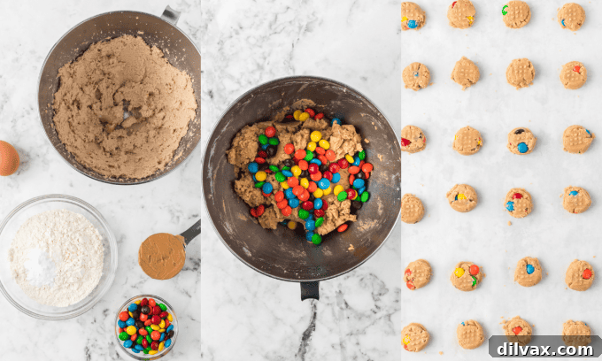 Ultimate Peanut Butter M&M Cookies 5 Process photos for Peanut Butter M&M Cookies