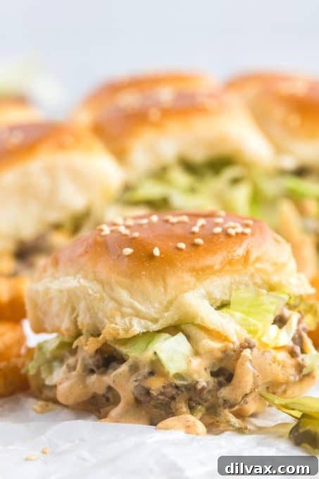 Touchdown Treats: 33 Effortless Game Day Recipes 15 A delicious Big Mac Slider with all the classic toppings.
