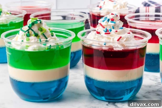Wobbly Gelatin Delights 2 Vibrant Homemade Jell-O© Cups Ready for Any Celebration
