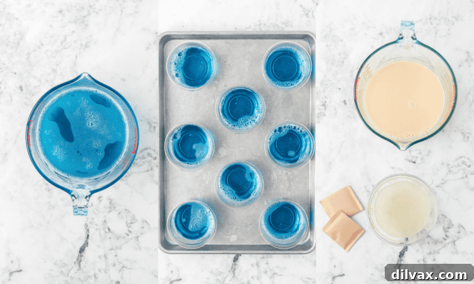 First set of process photos for Layered Jell-O Cups