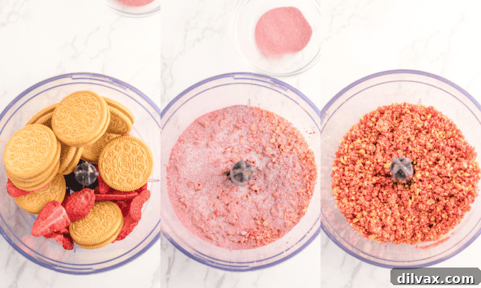 Strawberry Dream Crumble 5 Step-by-step process of making Strawberry Crunch