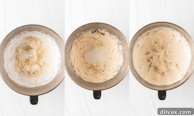 Divine Strawberry Crunch Cake 8 Steps for making a vanilla frosting.