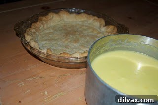 Patriotic Vanilla Berry Pie 5 Vanilla cream pie filling in a saucepan