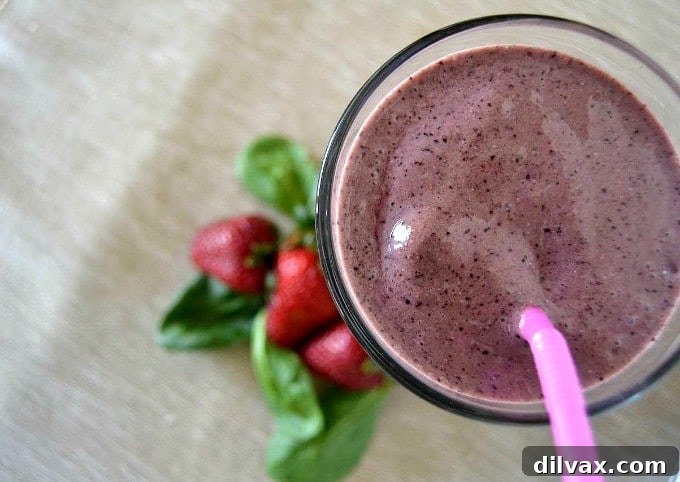 A beautifully presented Easy Fruit Smoothie, emphasizing its role as a healthy and satisfying treat for an active and balanced lifestyle.