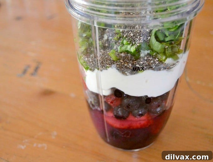 A refreshing glass of the Easy Fruit Smoothie, ready to be enjoyed after a walk, emphasizing a healthy, balanced lifestyle with vibrant nutrition.