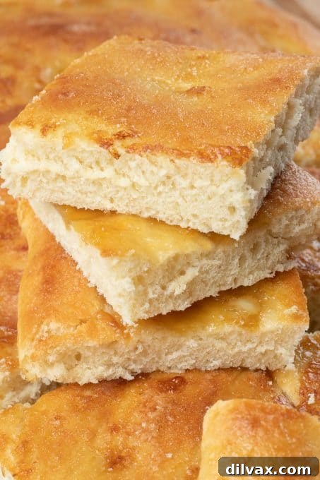 Coca Flatbread 3 Close-up of a rustic Spanish Coca Bread, showcasing its appealing texture.