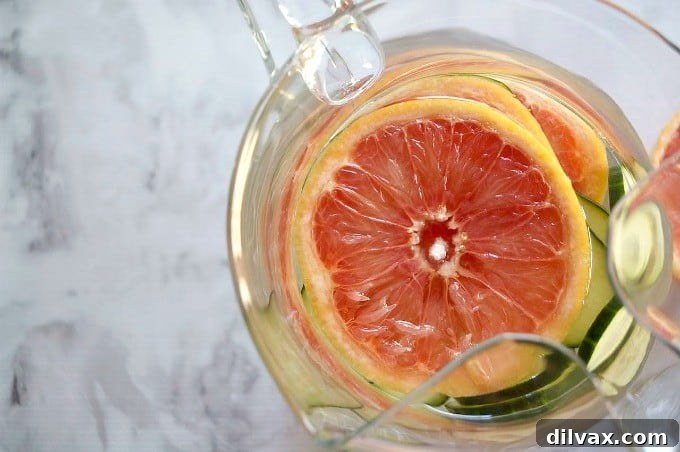 Cucumber Grapefruit Water - a refreshing way to boost your health, keep you hydrated, and a great change from drinking regular water!