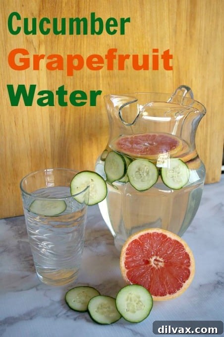 Cucumber Grapefruit Water - a refreshing way to boost your health, keep you hydrated, and a great change from drinking regular water!