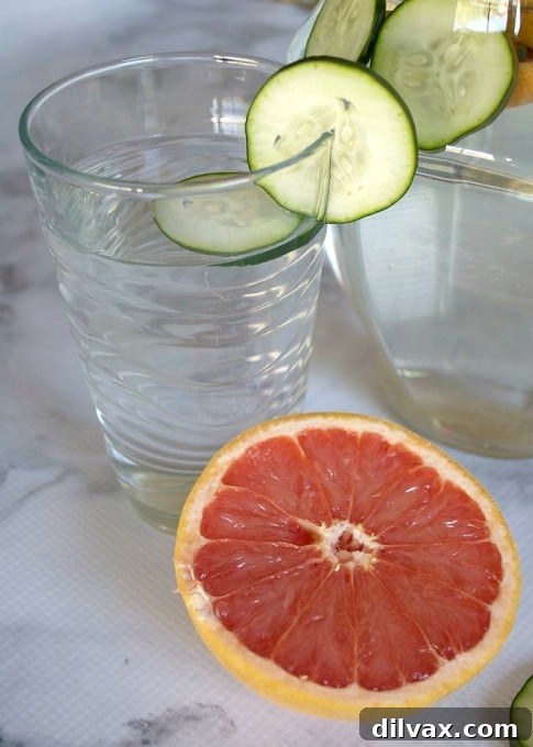 Cucumber Grapefruit Water - a refreshing way to boost your health, keep you hydrated, and a great change from drinking regular water!