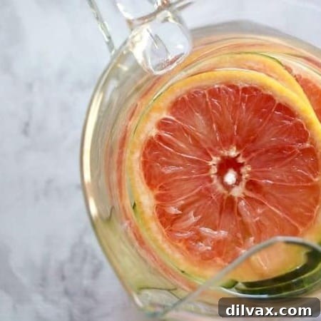 Cucumber Grapefruit Water - a refreshing way to boost your health, keep you hydrated, and a great change from drinking regular water!