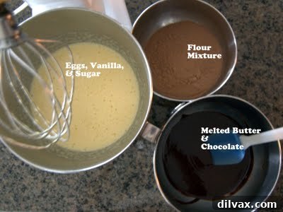 Brownie Bites 3 Whisked eggs and sugar mixture in an electric mixer