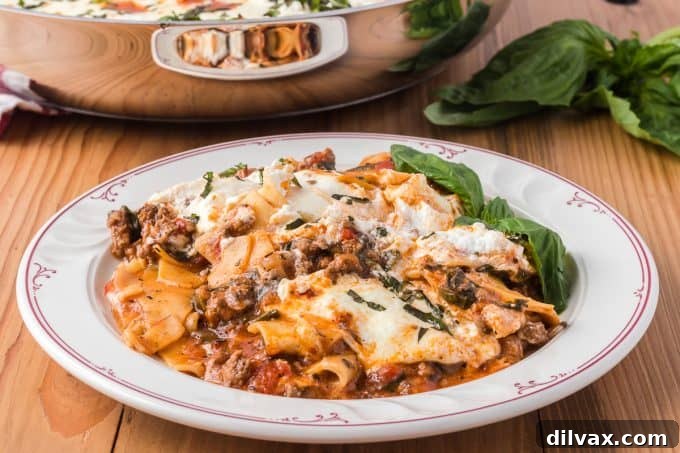 Skillet Spinach Lasagna - a comforting one-pan meal.