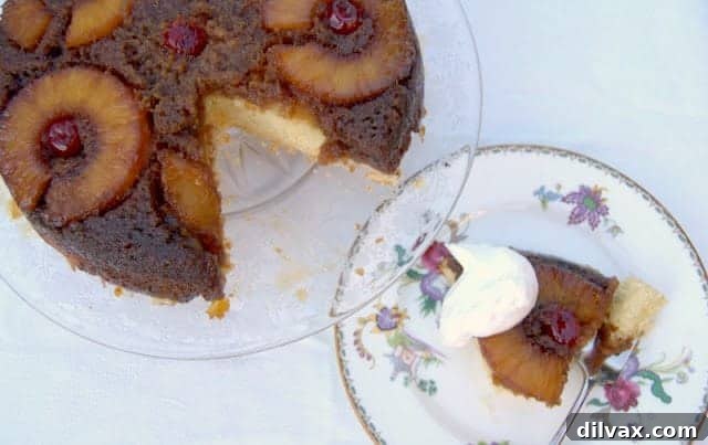 Caramelized Pineapple Flip Cake 14 A soft cake covered with a delicious brown sugar crust, sliced pineapples and maraschino cherries -YUM!