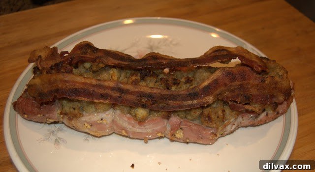 Stuffed Pork Tenderloin ready for slicing
