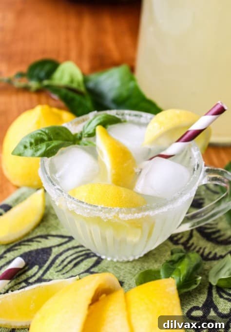 Lemonade Libations: 40+ Ways to Refresh This Summer 23 Herbal Basil Lemonade, an unexpectedly delightful and refreshing combination.