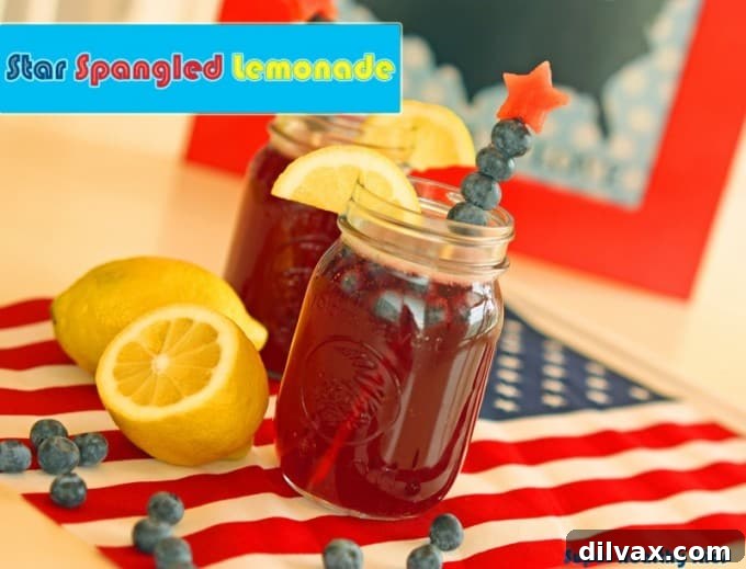 Lemonade Libations: 40+ Ways to Refresh This Summer 28 Festive Star Spangled Lemonade, a patriotic and delicious drink.