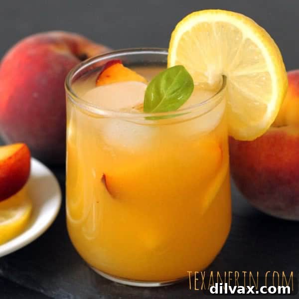 Lemonade Libations: 40+ Ways to Refresh This Summer 30 Naturally sweet Honey Sweetened Fresh Peach Lemonade, a delightful summer treat.