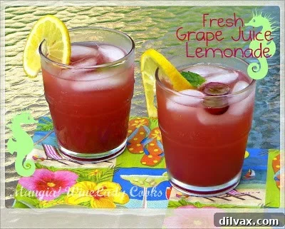 Lemonade Libations: 40+ Ways to Refresh This Summer 32 Unique Fresh Grape Juice Lemonade, a sweet and tangy fusion.