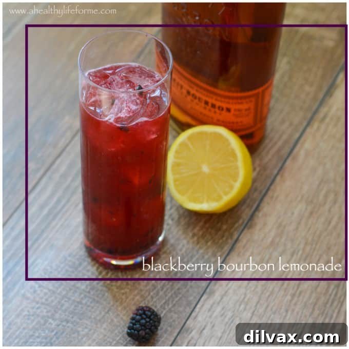 Lemonade Libations: 40+ Ways to Refresh This Summer 46 Rich Blackberry Bourbon Lemonade, a smooth and fruity alcoholic drink.