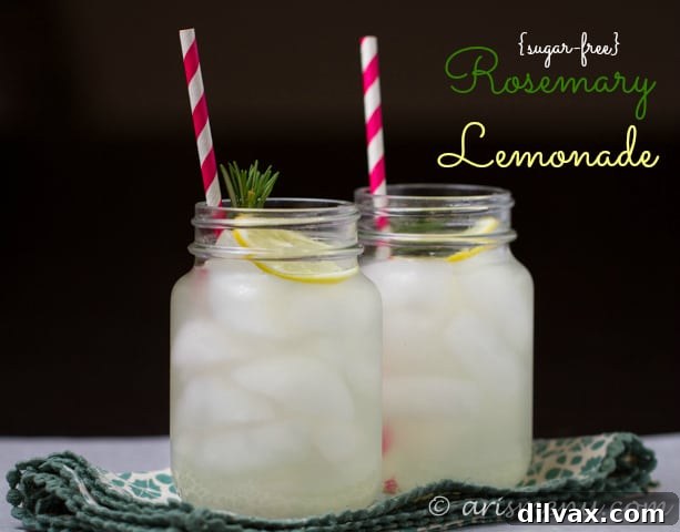 Lemonade Libations: 40+ Ways to Refresh This Summer 9 Sugar-Free Rosemary Lemonade, a unique and healthy twist on a classic.
