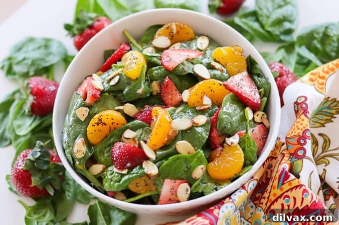 Vibrant Strawberry Spinach Salad, ideal for potlucks and gatherings