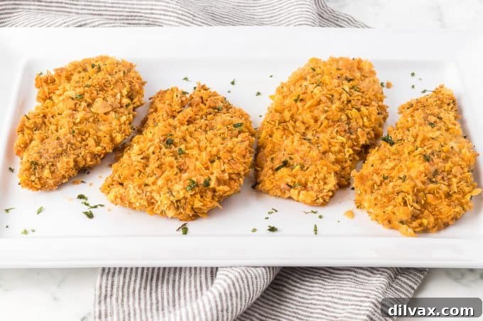 Crispy Cornflake Chicken, fresh out of the oven.