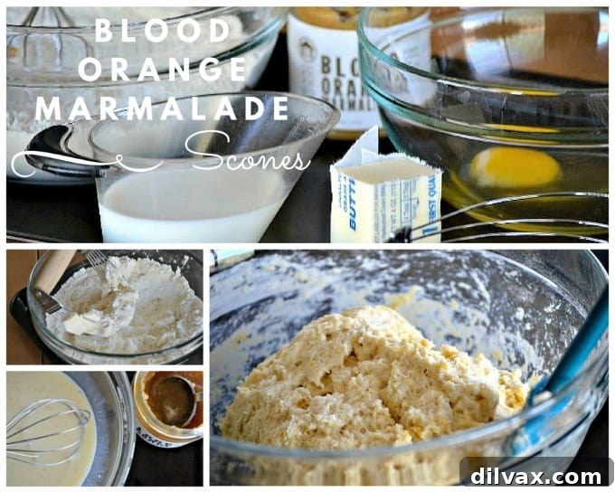 Blood Orange Marmalade Scones drizzled with a rich citrus glaze