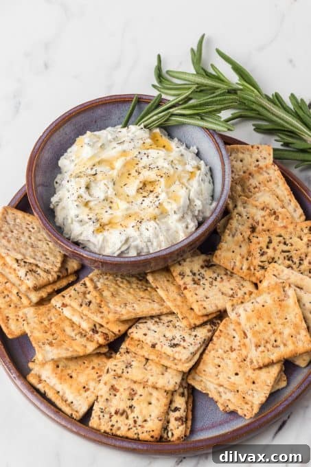 Goat cheese with honey, and rosemary.