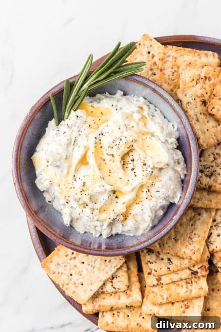 An easy goat cheese dip appetizer.